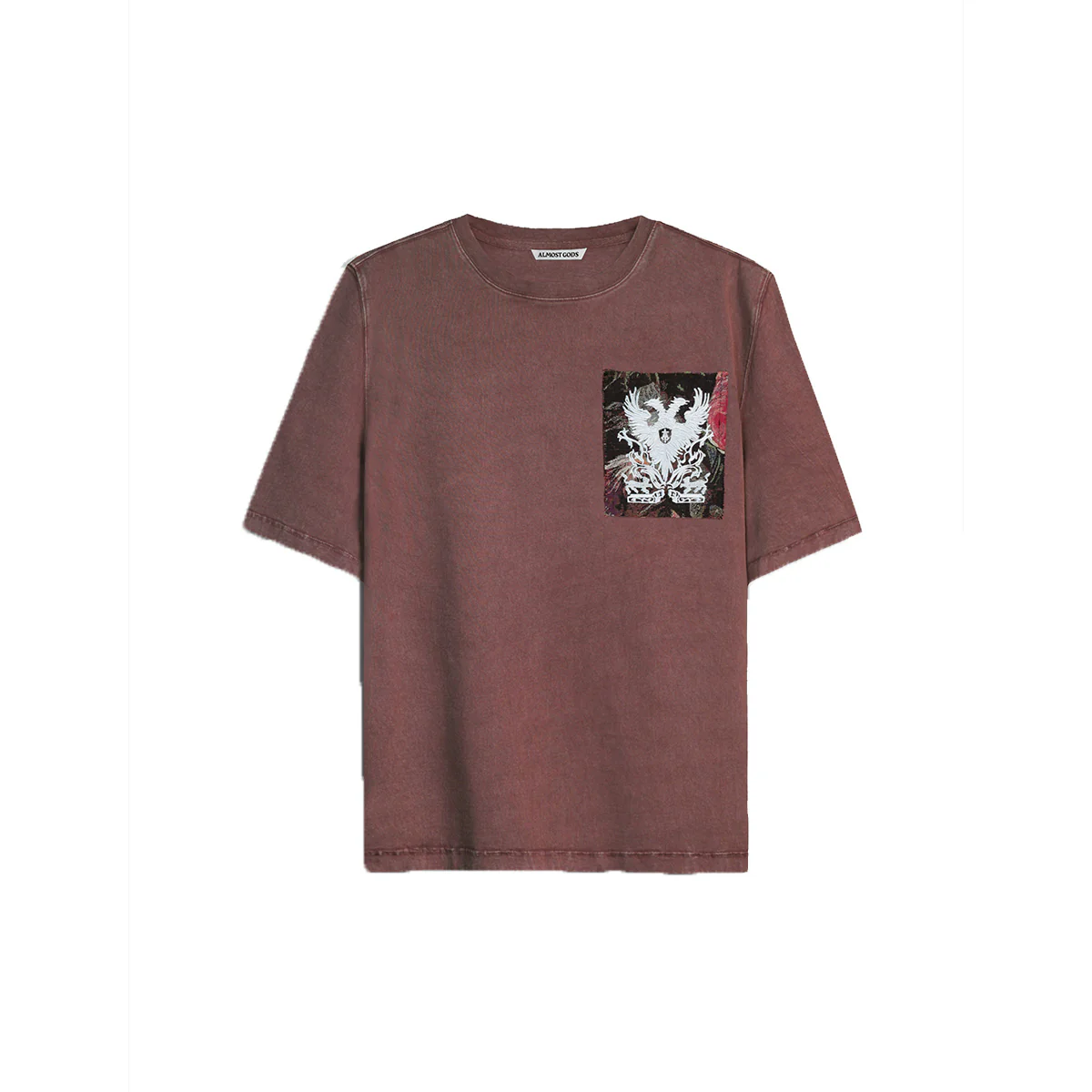 Templar Jacquard Boxy Tee in Plum - Image 2