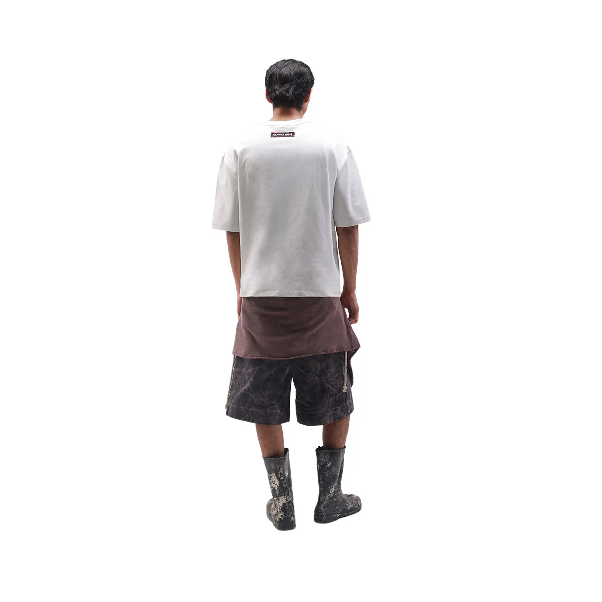 Templar Jacquard Boxy Tee in White - Image 3