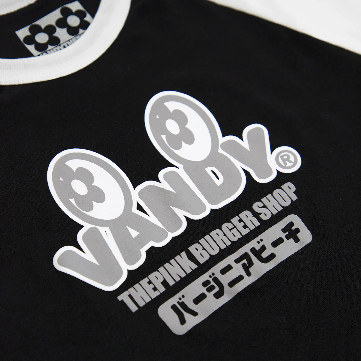 VTP Burger Shop Logo Baby Tee 'Black Grey' - Image 3