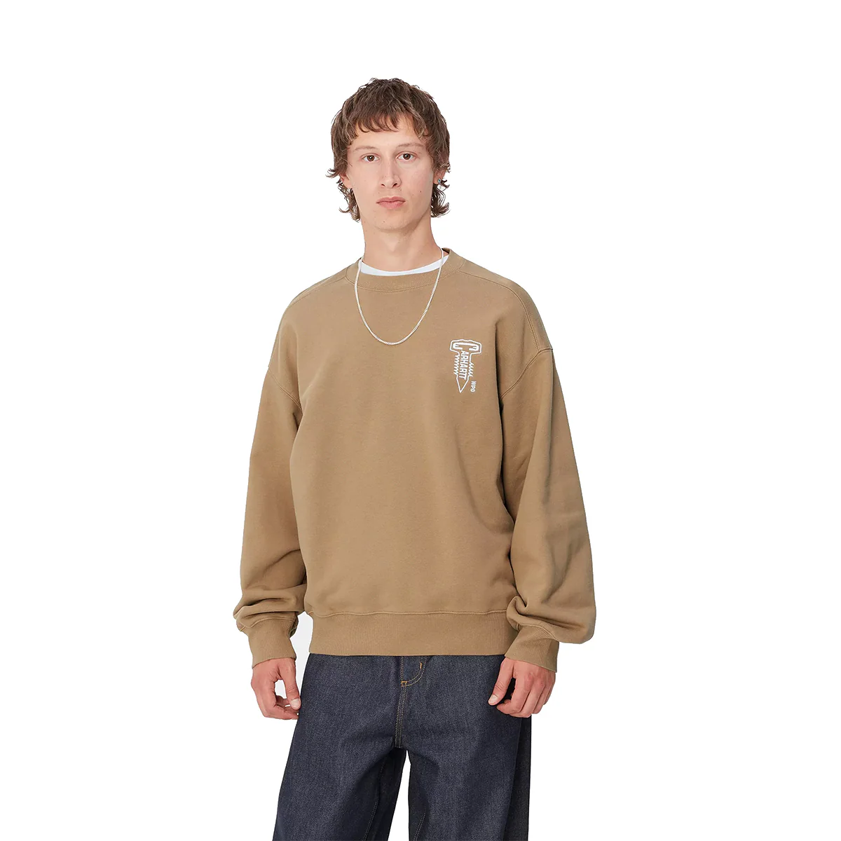 WIP Cross Screw Sweatshirt 'Peanut/White' - Image 2