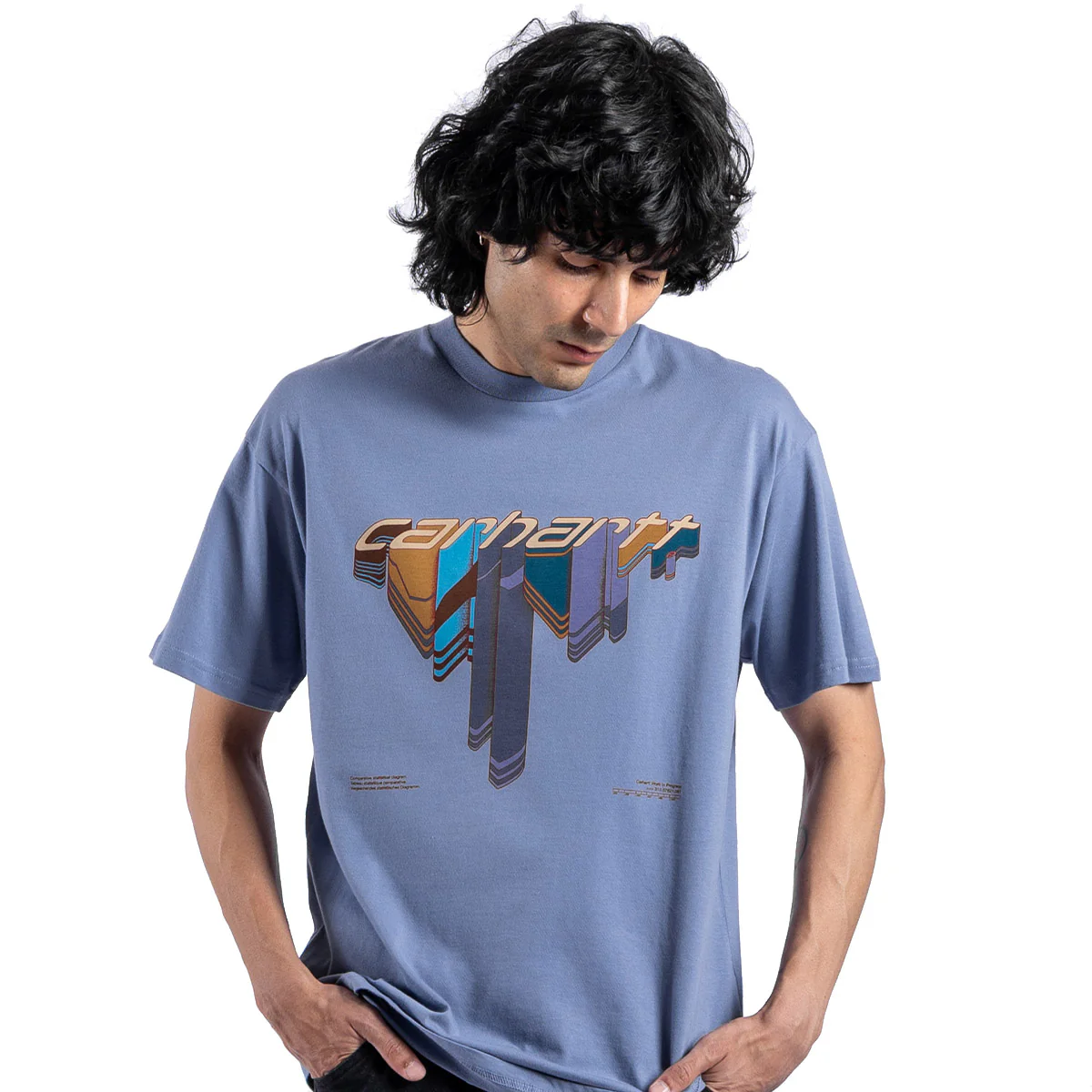 WIP Diagram Script T-Shirt 'Bay Blue'