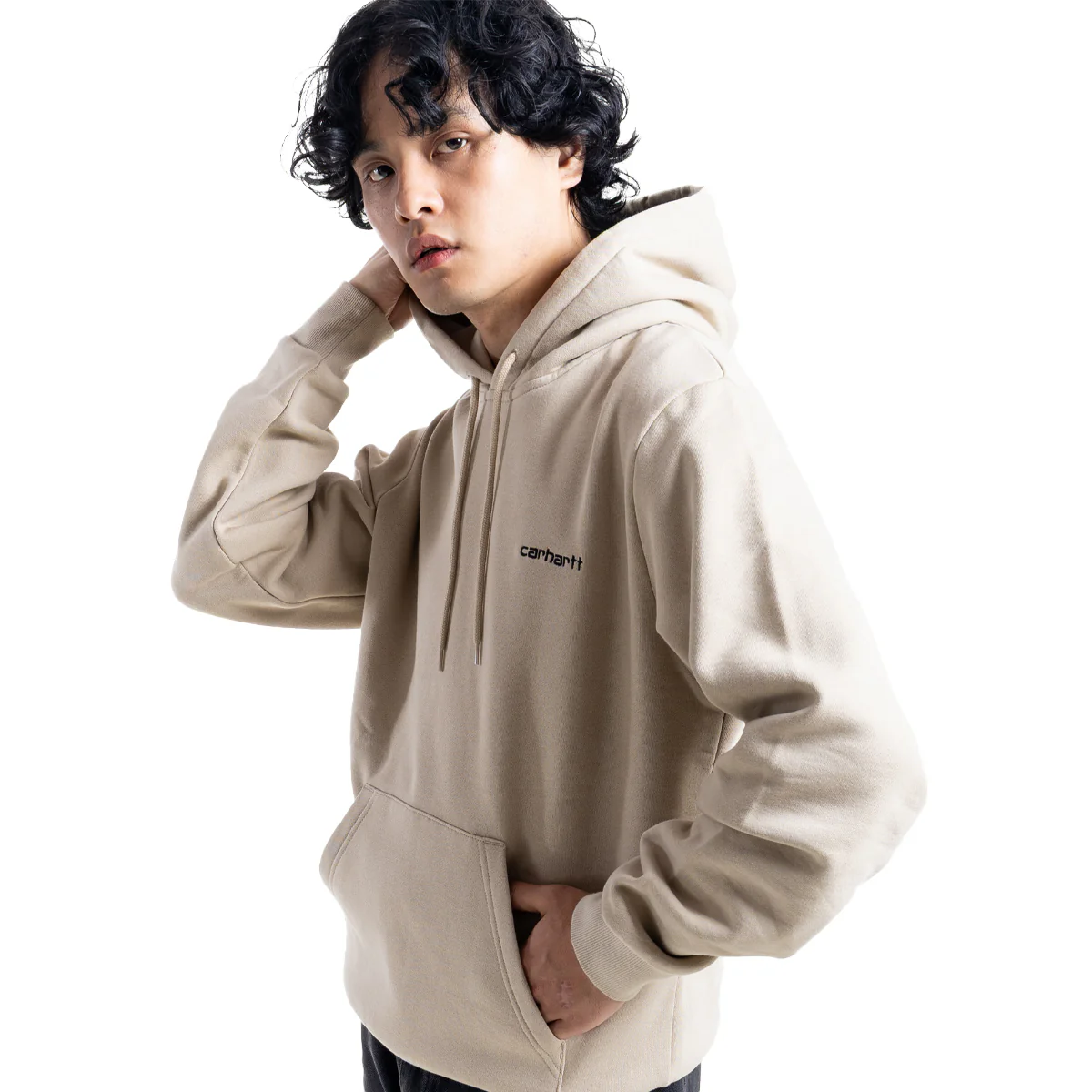 WIP Script Embroidery Hoodie 'Wall/Black' - Image 4
