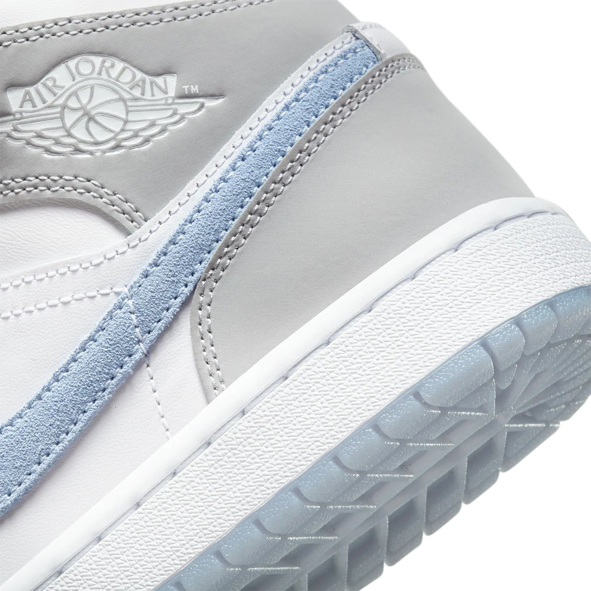 Wmns Air Jordan 1 Mid 'WHITE/ALUMINUM/WOLF GREY' - Image 7