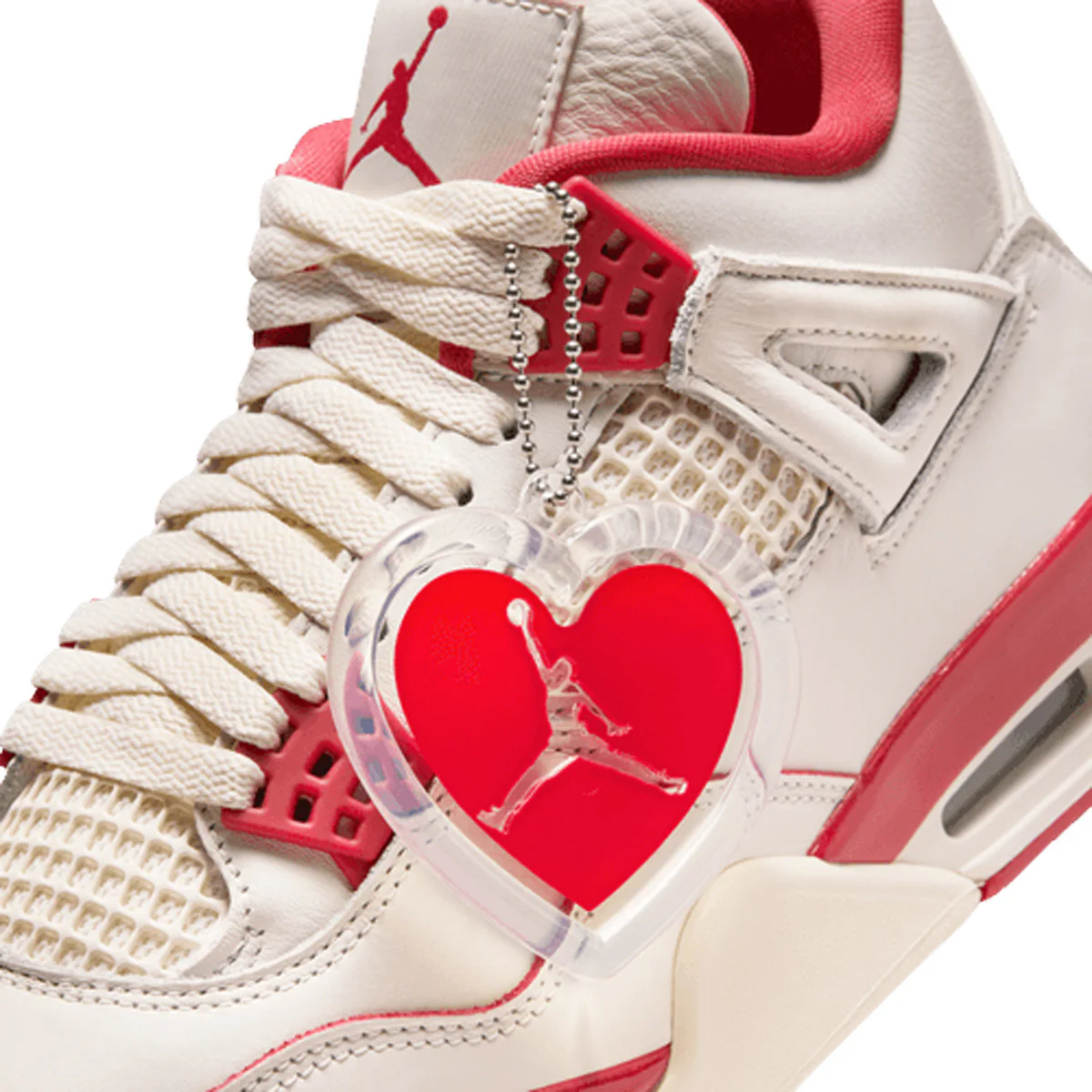 Wmns Air Jordan 4 Retro 'PALE IVORY/SIERRA RED/TOUGH RED' - Image 6