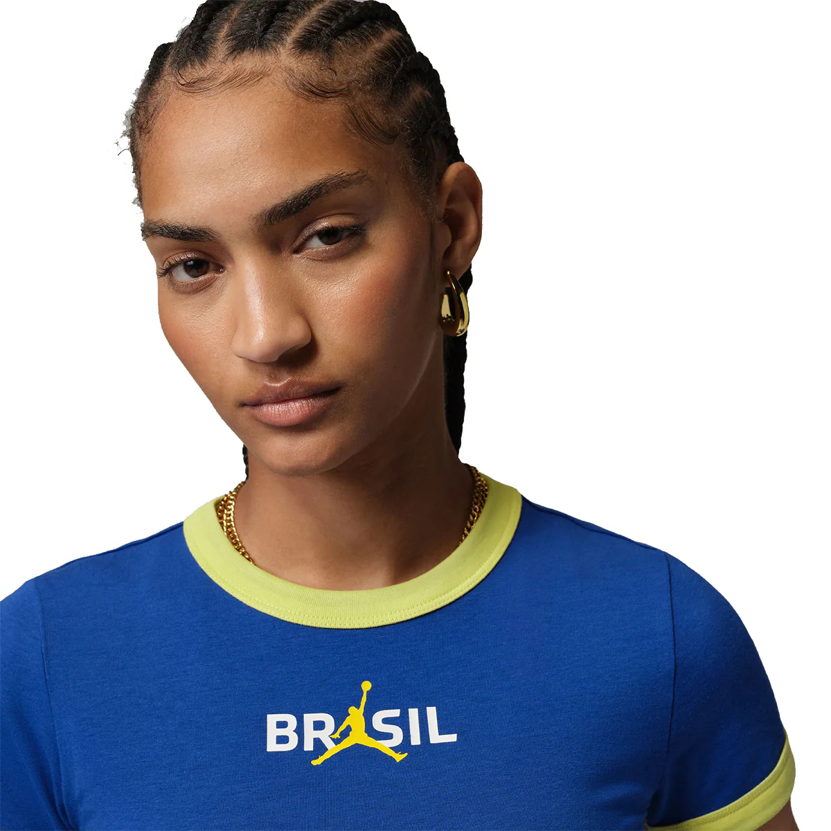 Wmns Brasil P6 Graphic Crewneck Short Sleeve T-Shirt 'OLD ROYAL/YELLOW PULSE' - Image 3