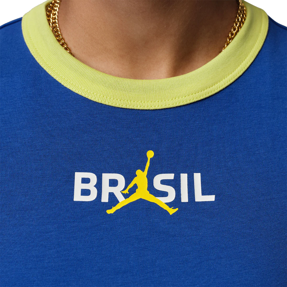 Wmns Brasil P6 Graphic Crewneck Short Sleeve T-Shirt 'OLD ROYAL/YELLOW PULSE' - Image 4