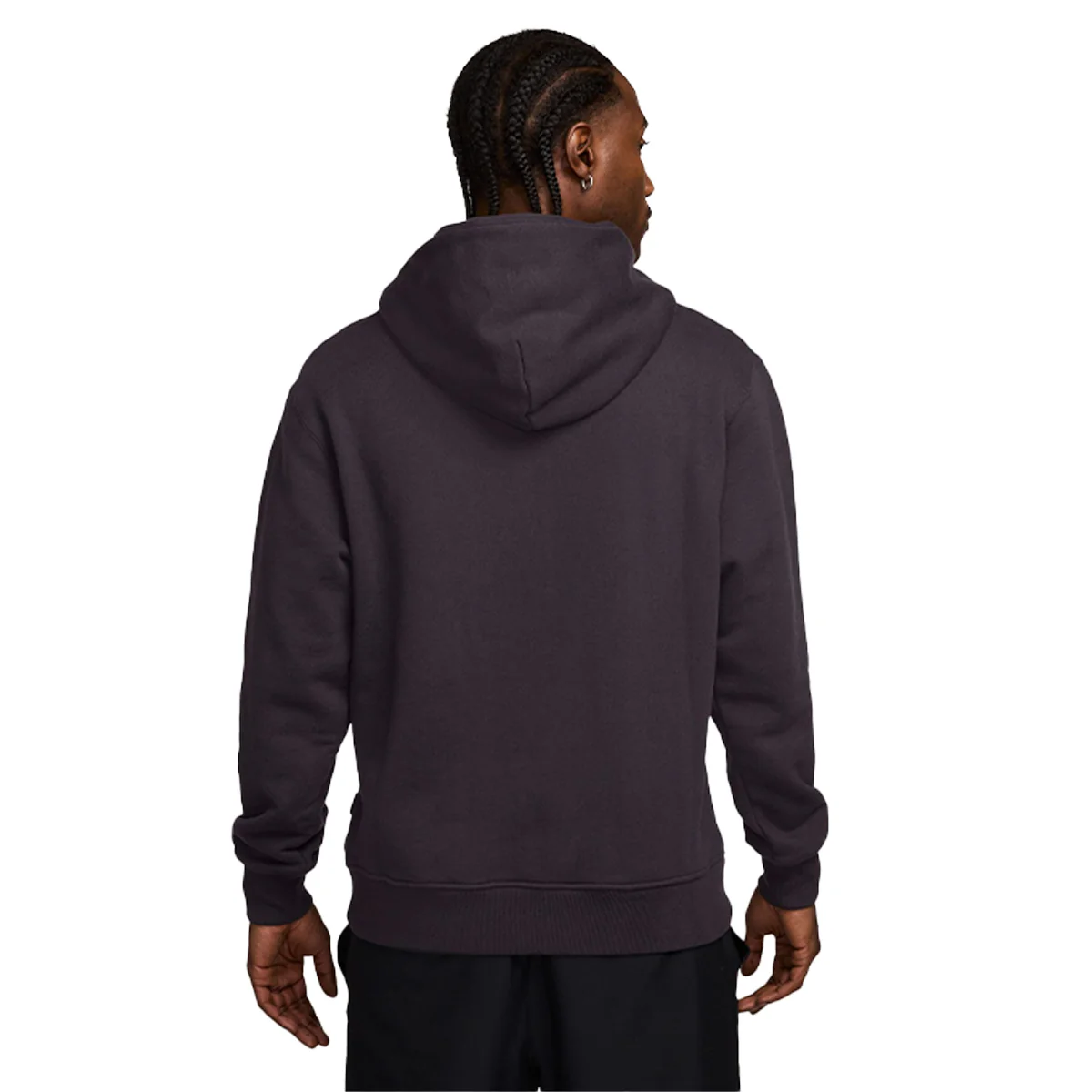 Wordmark Mens Fleece Pullover Hoodie 'Black' - Image 3