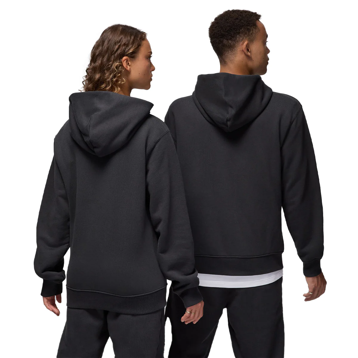 Wordmark Mens Fleece Pullover Hoodie 'Black' - Image 4